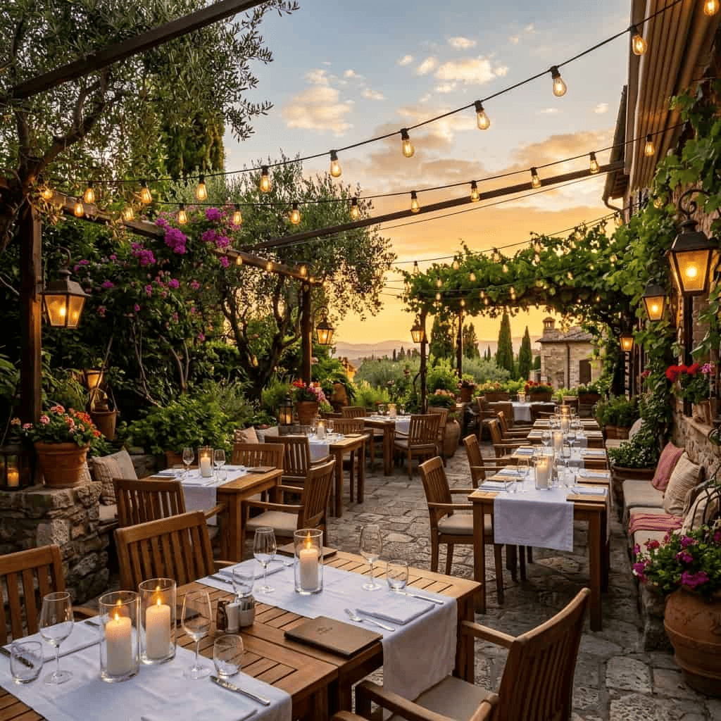 Outdoor garden terrace